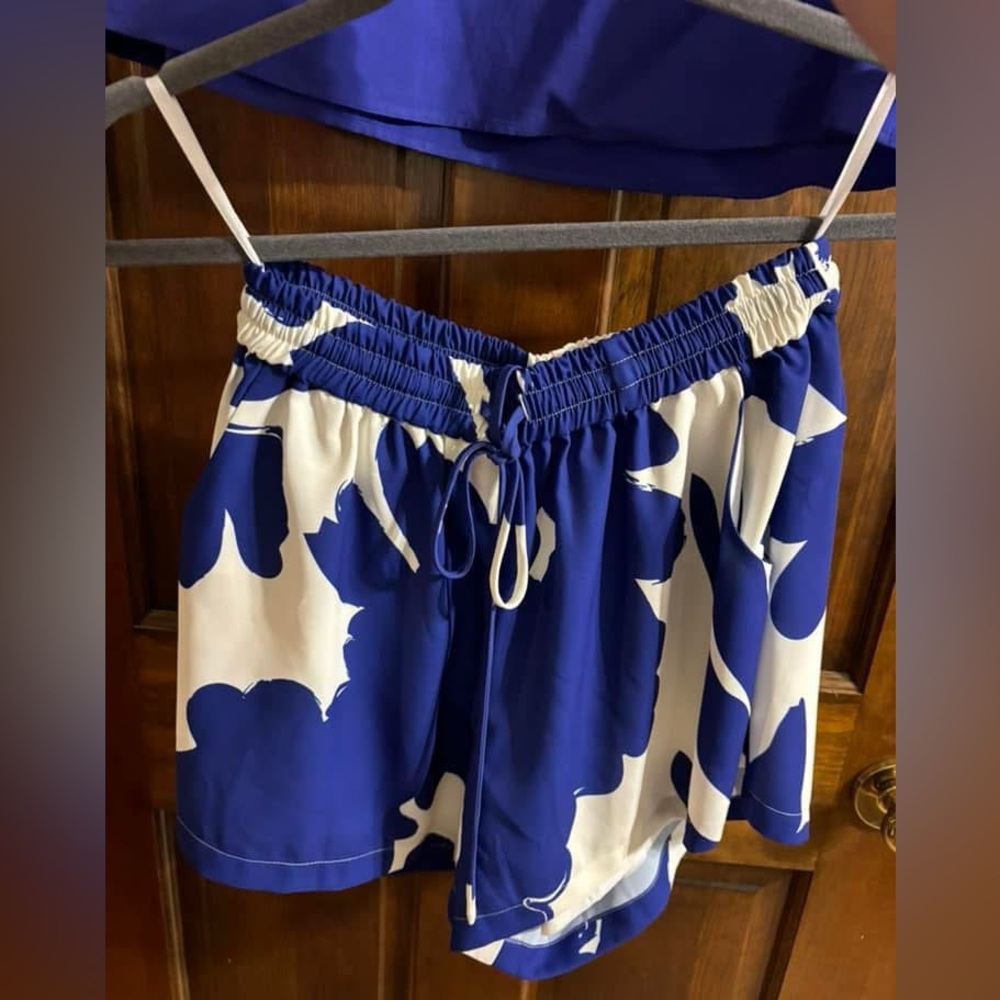 CROSBY by Mollie Burch Blue and White Athletic Shorts